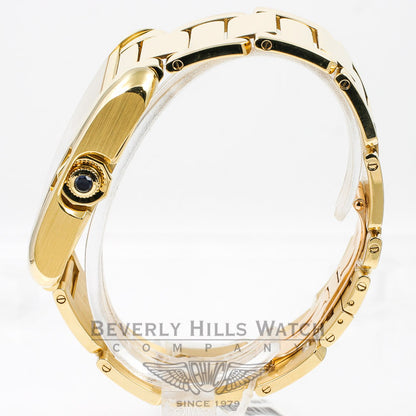Cartier Tank Anglaise Large 18K Yellow Gold Bracelet Silver Roman Dial Watch W53100018 Beverly Hills Watch Company Watches