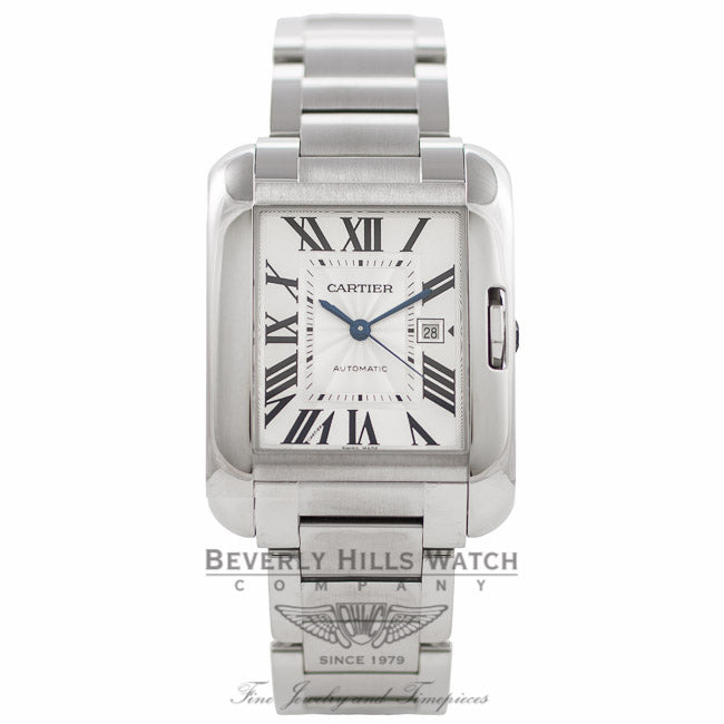 Cartier Tank Anglaise Medium Stainless Steel Silver Dial W5310009 FBJ1QH - Beverly Hills Watch Company Watch Store