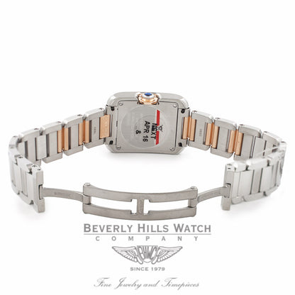 Cartier Tank Anglaise Small 18K Rose Gold Stainless Steel Silver Diamond Dial WT100024 EHFLN3 - Beverly Hills Watch Company Watch Store