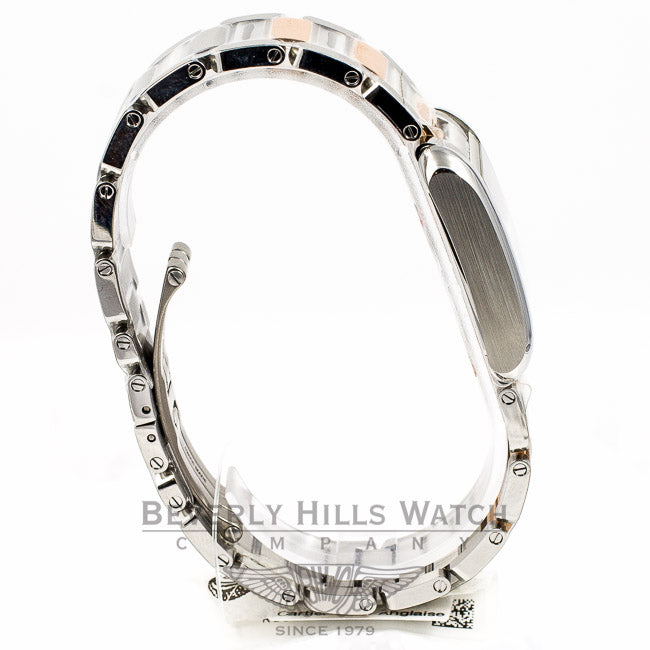 Cartier Tank Anglaise Stainless Steel Rose Gold Silver Roman Dial Quartz Ladies Watch W5310019 Beverly Hills Watch Company Watches