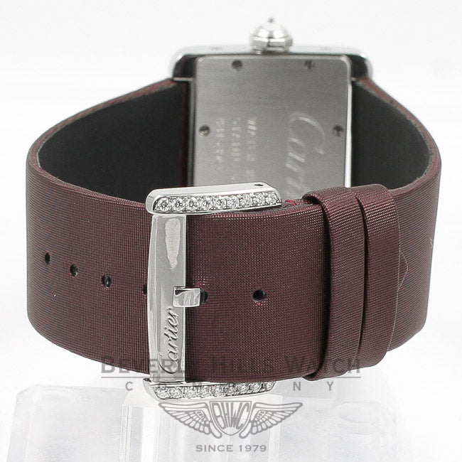 Cartier Tank Divan White Gold Double Row Diamond Case Ladies Watch 2599 Beverly Hills Watch Company