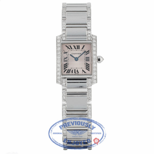 Cartier Tank Francaise 18kt White Gold Diamond Bracelet WE1002SF UXNPH5 - Beverly Hills Watch Company
