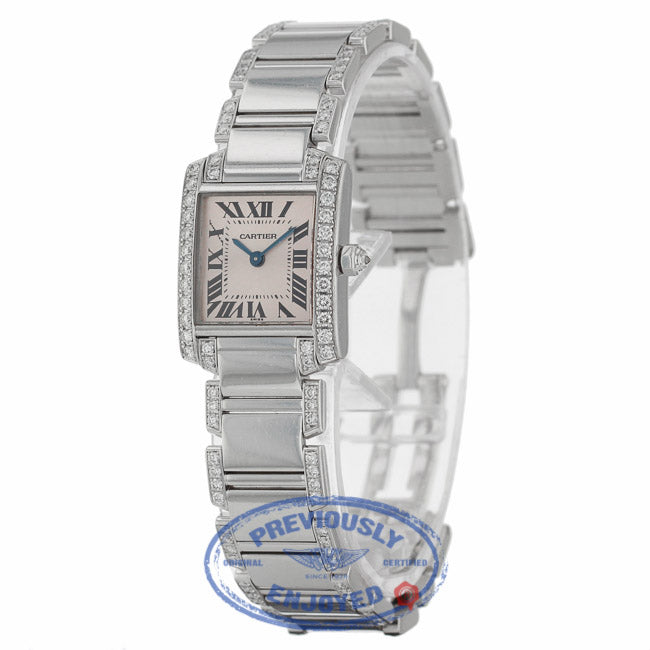Cartier Tank Francaise 18kt White Gold Diamond Bracelet WE1002SF UXNPH5 - Beverly Hills Watch Company