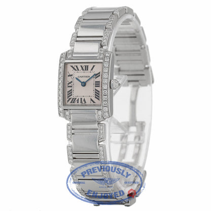 Cartier Tank Francaise 18kt White Gold Diamond Bracelet WE1002SF UXNPH5 - Beverly Hills Watch Company