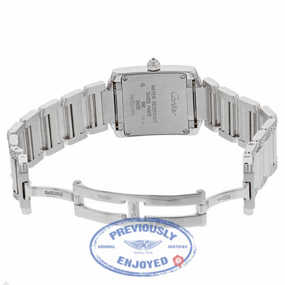 Cartier Tank Francaise 18kt White Gold Diamond Bracelet WE1002SF UXNPH5 - Beverly Hills Watch Company