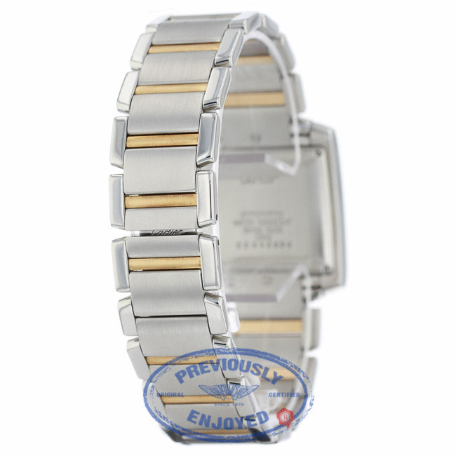 Cartier Tank Francaise Large 18k Yellow Gold Stainless Steel Silver Dial Bracelet W51005Q4 1YEFV3
