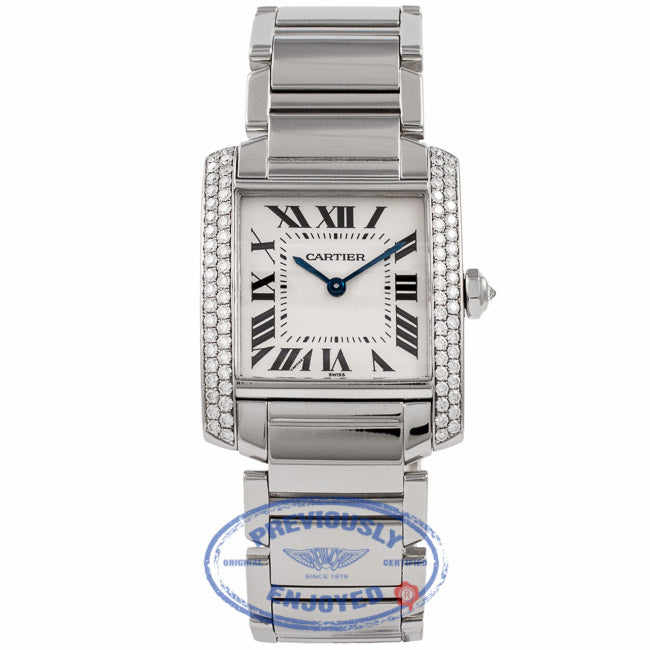 Cartier Tank Francasie Medium Custom Diamond Bezel Set 2301 WFI4LX - Beverly Hills Watch Company Watch Store