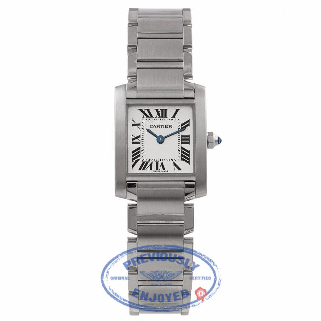 Cartier Tank Francais Small Stainless Steel Silver Dial W51008Q3 7WZ170 - Beverly Hills Watch Company Watch Company