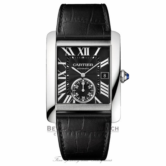 Cartier Tank MC Automatic Black Dial Black Leather W5330004 J7HHHN - Beverly Hills Watch Company
