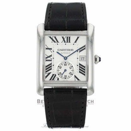 Cartier Tank MC  Stainless Steel Silver Dial Watch W5330003 P4VUCD - Beverly Hills Watch Company