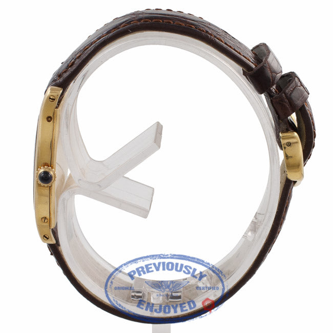 Cartier Yellow Gold Tortue Manual Wind White Roman Dial Vintage Watch