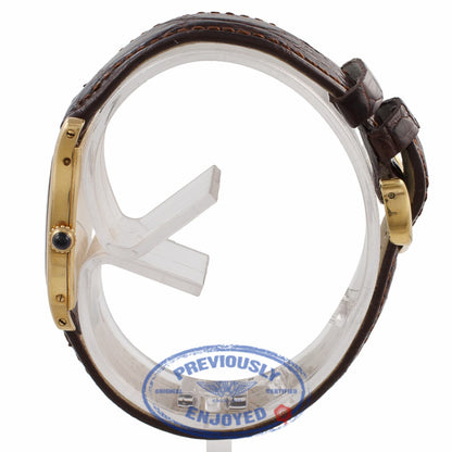 Cartier Yellow Gold Tortue Manual Wind White Roman Dial Vintage Watch