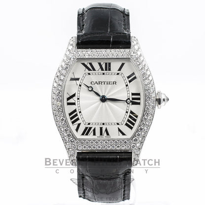 Cartier Tortue White Gold Large Diamond Case Ladies Watch WA503851 Beverly Hills Watch Company Watches