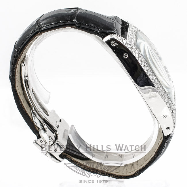 Cartier Tortue White Gold Large Diamond Case Ladies Watch WA503851 Beverly Hills Watch Company Watches