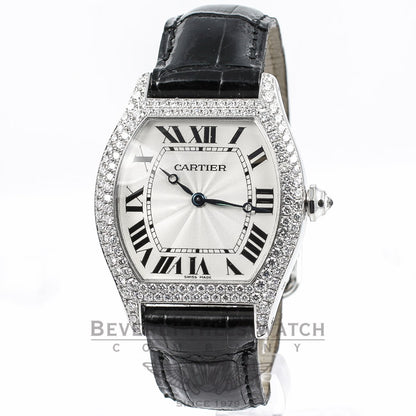 Cartier Tortue White Gold Large Diamond Case Ladies Watch WA503851 Beverly Hills Watch Company Watches