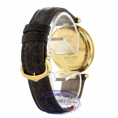 Cartier Vendome Large Tri-Color White Dial Black Roman Quartz 30mm 1MHZ7C - Beverly Hills Watch
