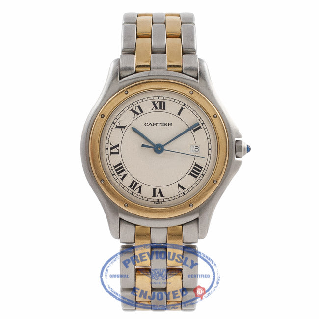 Cartier Vendome White Dial Stainless Steel and 18K Yellow Gold W187904 46VIVN - Beverly Hills Watch Store