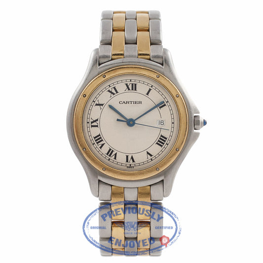 Cartier Vendome White Dial Stainless Steel and 18K Yellow Gold W187904 46VIVN - Beverly Hills Watch Store