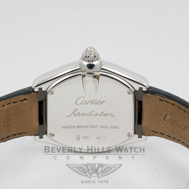 Cartier Roadster Small White Gold Diamond Bezel Ladies Watch WE500260 Beverly Hills Watch Company Watches