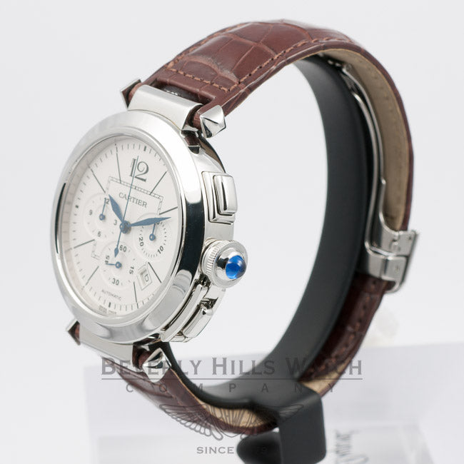 Cartier Pasha 42mm Chronograph Stainless Steel White Dial Watch Beverly Hills Watch Company Watches