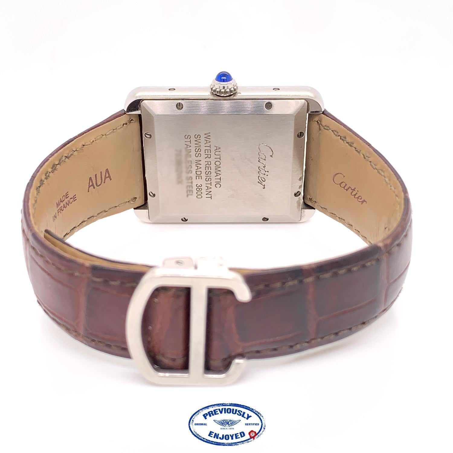 Cartier Tank Solo XL Automatic Stainless Steel Roman Numerals Silver Dial WSTA0029 EJERLH