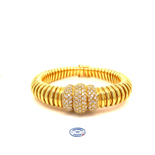 Cartier Vintage 18K Yellow Gold Tubogas Bracelet M7A3XU - Beverly Hills Watch and Jewelry Store