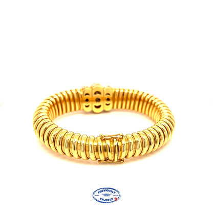 Cartier Vintage 18K Yellow Gold Tubogas Bracelet M7A3XU - Beverly Hills Watch and Jewelry Store
