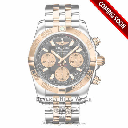 Breitling Chronomat 41 Automatic Black Dial 18k Rose Gold Stainless Steel CB014012/BA53 - Beverly Hills Watch Company Watch Store