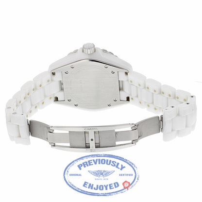 Chanel Auto 38mm White Ceramic White Dial Arabic Numerals J-12 V79UFH - Beverly Hills Watch Company