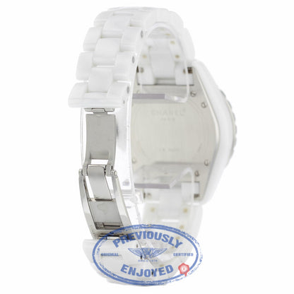 Chanel Auto 38mm White Ceramic White Dial Arabic Numerals J-12 V79UFH - Beverly Hills Watch Company