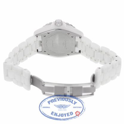 Chanel J12 White Ceramic Bracelet 38mm Double Row Diamond Bezel Watch H0969 RHGZBH - Beverly Hills Watch Company