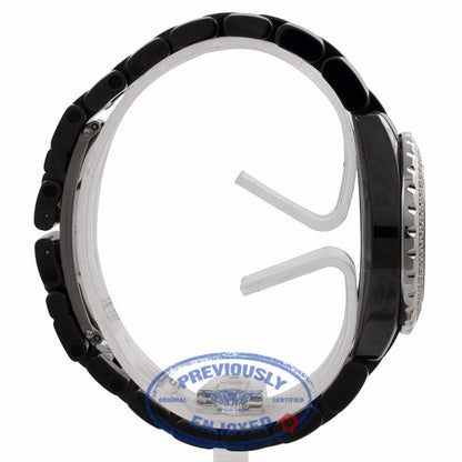Chanel J12 Black Ceramic Diamond Bezel Black Dial H0949 VH3H53 - Beverly Hills Watch Store