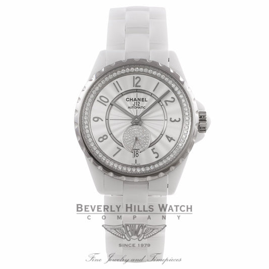 Chanel J12 36MM White Ceramic White Diamond Dial on Bracelet H3841 VF6CZ5 - Beverly Hills Watch Company Watch Store
