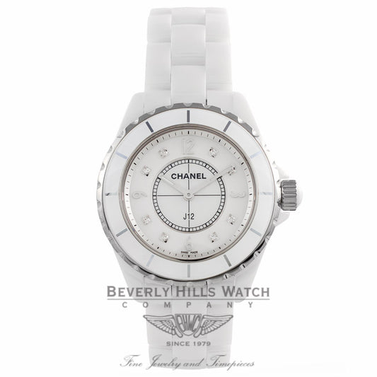Chanel J12 38MM White Ceramic Case White Mother of Pearl Dial H3214 ZHR2UE - Beverly Hills Watch Company Watch Store