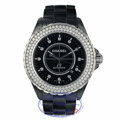Chanel J12 42MM Black Ceramic Case Diamond Bezel Black Diamond Dial H2014 N65CLH