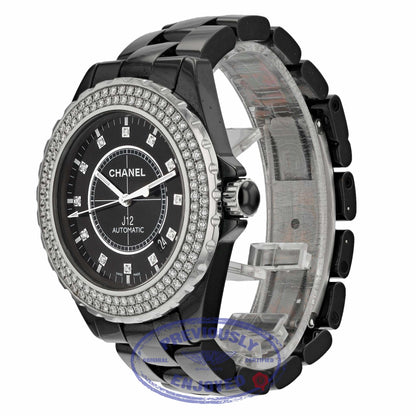 Chanel J12 42MM Black Ceramic Case Diamond Bezel Black Diamond Dial H2014 N65CLH