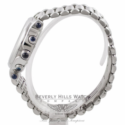 Chopard Happy Sport Chronograph Stainless Steel White Dial 7 Floating Diamonds 288267-3005 13919 - Beverly Hills Watch Company Watch Store
