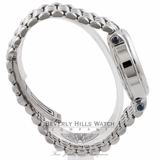 Chopard Happy Sport Chronograph Stainless Steel White Dial 7 Floating Diamonds 288267-3005 13919 - Beverly Hills Watch Company Watch Store