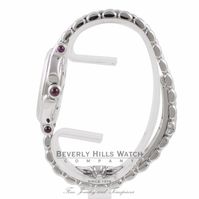 Chopard Happy Sport Medium Ladies 18k White Gold 7 Floating Diamonds White Dial 27/6137-21W BMGUK3 - Beverly Hills Watch Company Watch Store