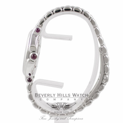 Chopard Happy Sport Medium Ladies 18k White Gold 7 Floating Diamonds White Dial 27/6137-21W BMGUK3 - Beverly Hills Watch Company Watch Store