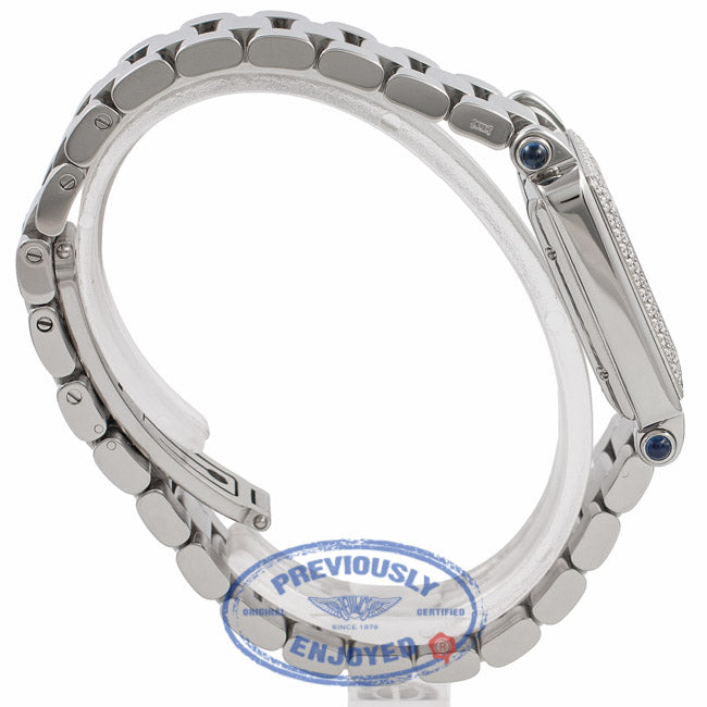 Chopard Happy Sport Square Medium Stainless Steel 18K White Gold Diamond Bezel 27/8361-23 VA2Y3R - Beverly Hills Watch Company Watch Store