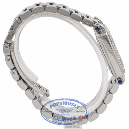 Chopard Happy Sport Square Medium Stainless Steel 18K White Gold Diamond Bezel 27/8361-23 VA2Y3R - Beverly Hills Watch Company Watch Store