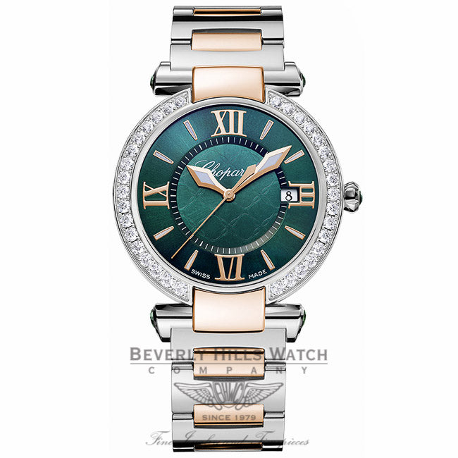 Chopard Imperiale 36mm Green Dial Diamond Two Tone Ladies 388532-6009 F7QV08 - Beverly Hills Watch Company