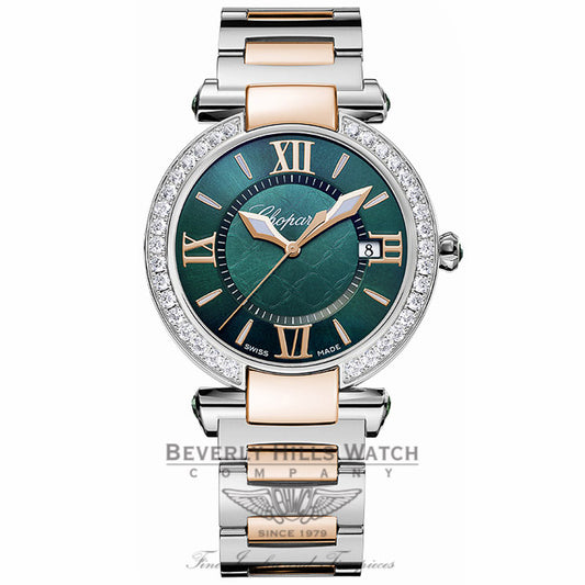 Chopard Imperiale 36mm Green Dial Diamond Two Tone Ladies 388532-6009 F7QV08 - Beverly Hills Watch Company