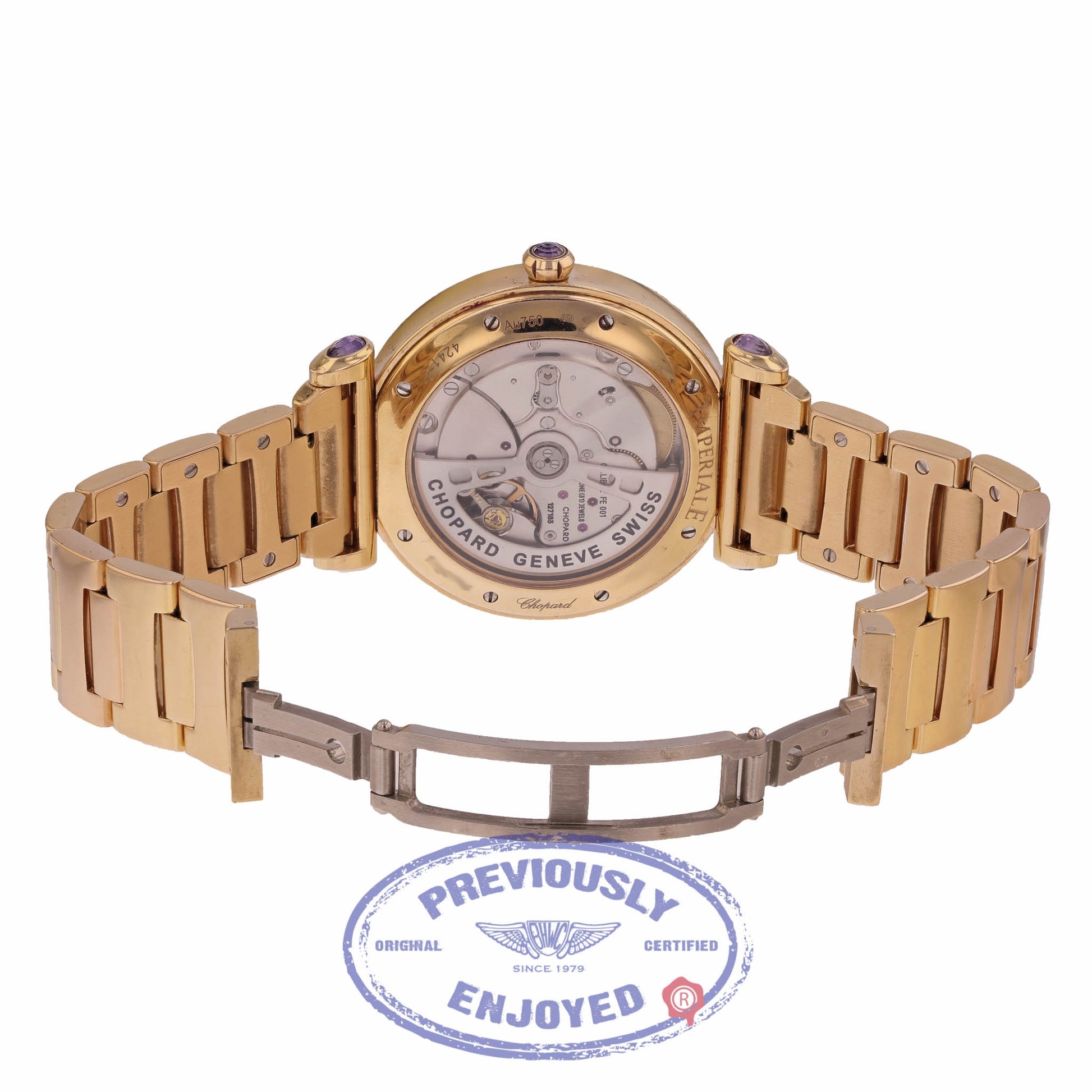 Chopard Imperiale 40mm Rose Gold Diamond Bezel Mother of Pearl Dial 38/4241-5004 FL8AM8 - Beverly Hills Watch Company