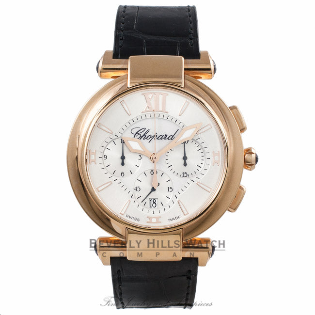 Chopard Imperiale Chronograph 18k Rose Gold Mother of Pearl Dial 384211-5001 DK1VYV - Beverly Hills Watch Company Watch Store