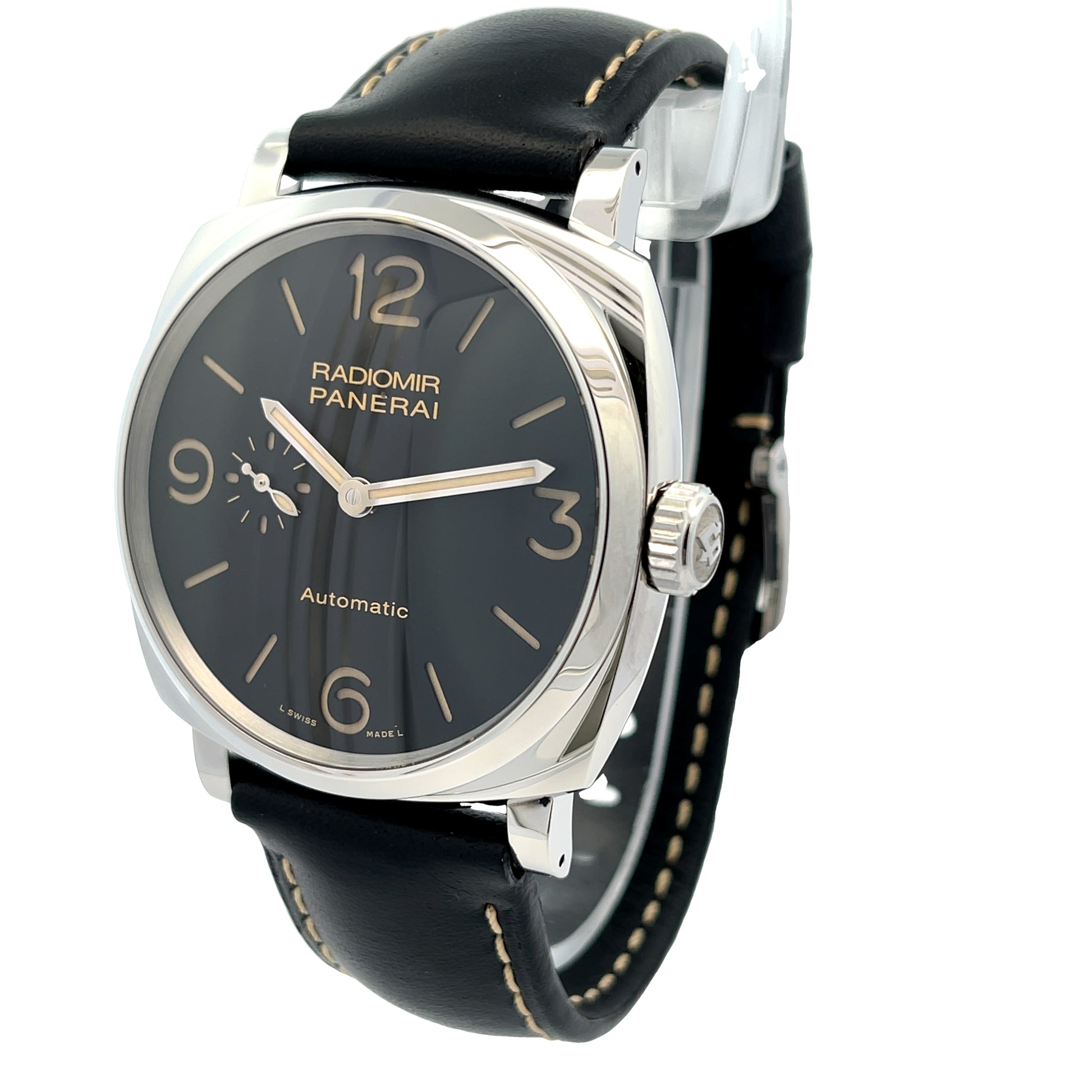 Panerai Radiomir 1940 45mm Stainless Steel Black Dial PAM00572 - Beverly Hills Watch Company