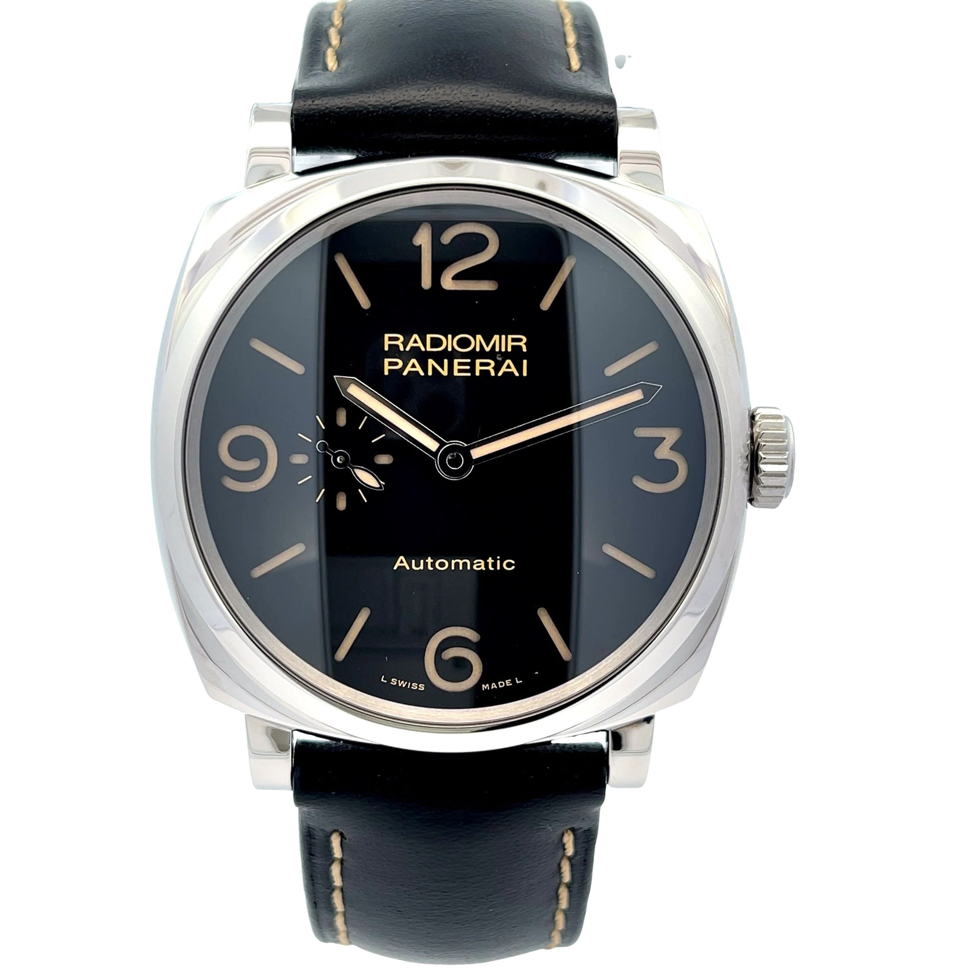 Panerai Radiomir 1940 45mm Stainless Steel Black Dial PAM00572 - Beverly Hills Watch Company