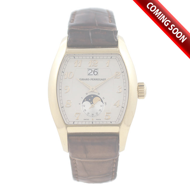 Girard Perregaux Richeville Large Date and Moonphase 18k Yellow Gold 27600-52-121-BACA VEMYGY - Beverly Hills Watch Company Watch Store