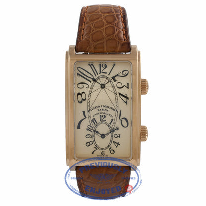 Cuervo Y Sobrinos Habana Prominente Dual Time 18k Yellow Gold Ivory Dial 01112/1 Z99RW0 - Beverly Hills Watch Company Watch Store